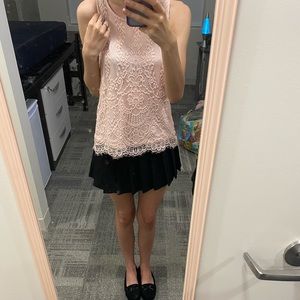 Laced Baby Pink Tank Top